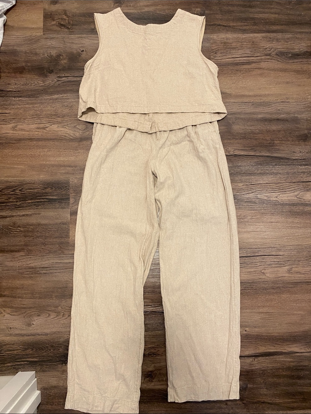 a new day Cream Sleeveless Wide-Leg Jumpsuit